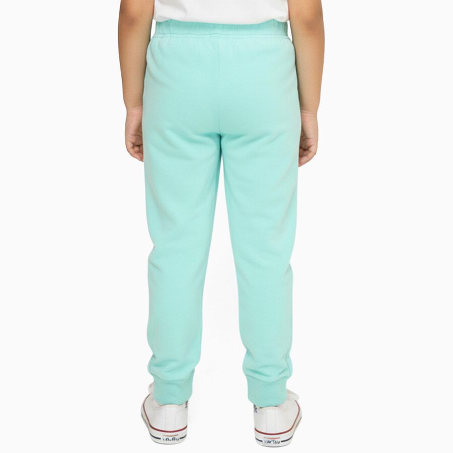 Girls Mint Green Printed Cotton Blend Pyjama, एक्वा, large image number null