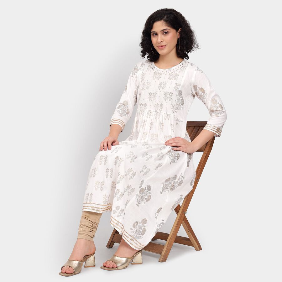 Ladies' Kurta Pyjama Set, Off White, large image number null
