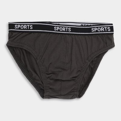Boys' Charcoal Black Regular Fit Sports Briefs