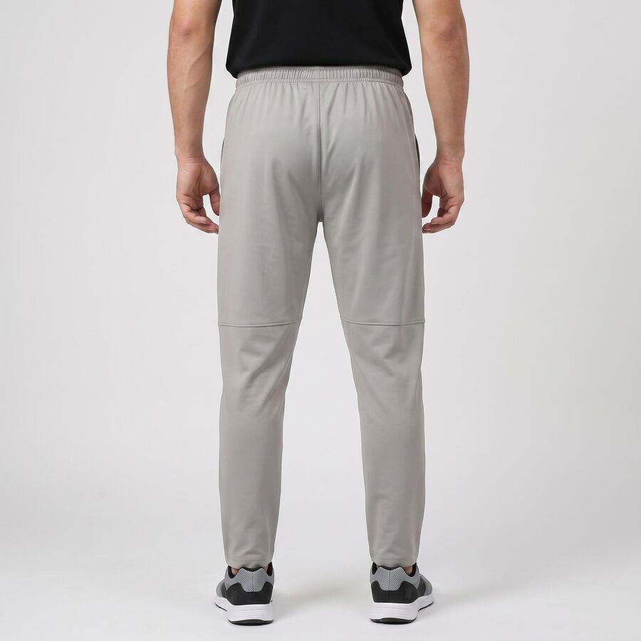 Men's Grey Slim Fit Logo Print Track Pants, Light Grey, large