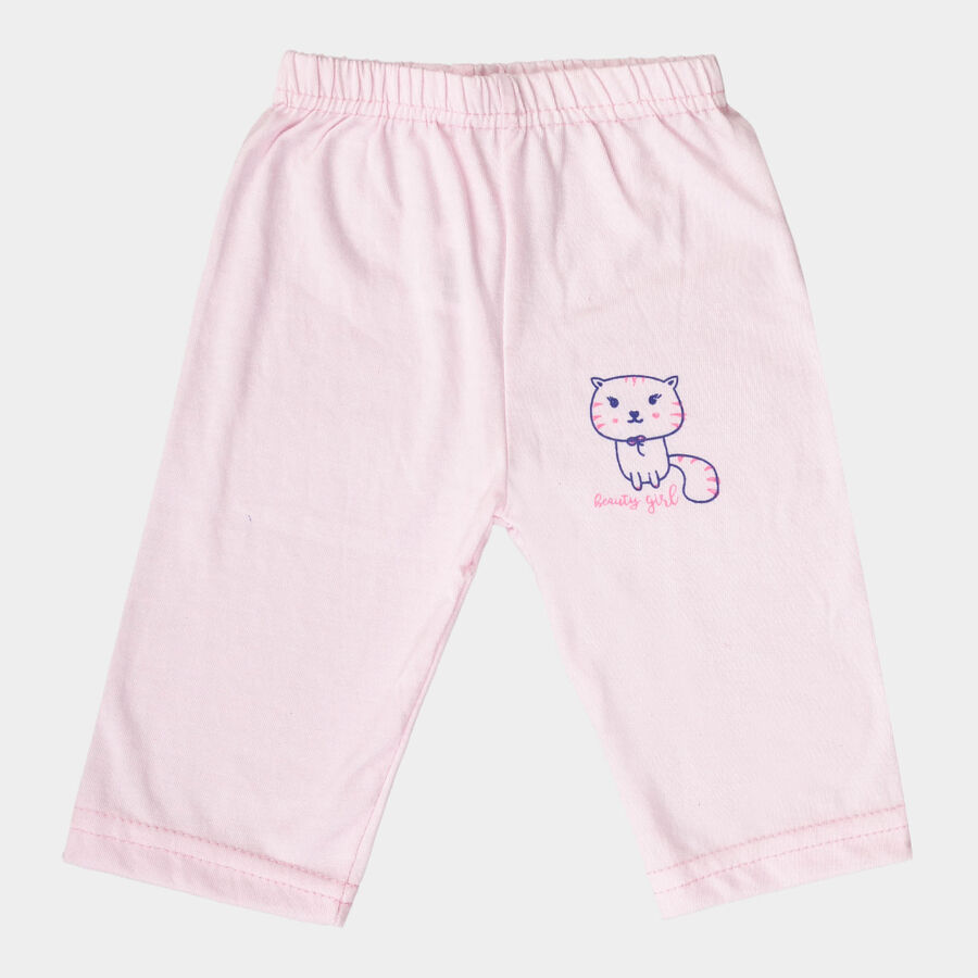 Infants Cotton Solid Pyjama, Pink, large image number null