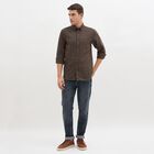 Men's Olive Green Cotton Button Down Casual Shirt, ओलिव, small image number null