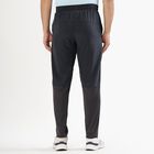 Men's Charcoal Black Regular Fit Logo Printed Track Pants, Dark Grey, small image number null