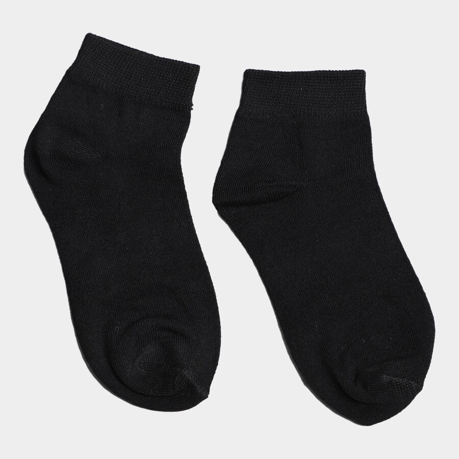 Girls Solid Basic Socks, Black, large image number null