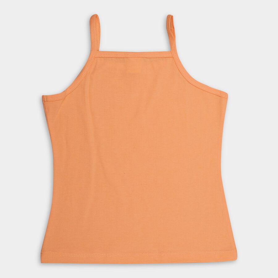 Girls' 100% Cotton Vest, पीच, large image number null