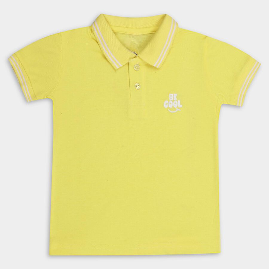 Boys' Half Sleeves T-Shirt , पीला, large image number null