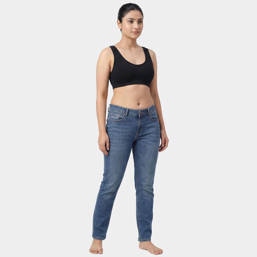 Women's Black Wireless Seamless Bralette, काला, large
