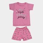 Girls Light Pink Night Suit, हल्का गुलाबी, small