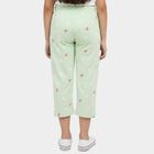 Girls' Light Green Regular Fit Printed Capri, Light Green, small