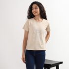 Ladies' Round Neck T-Shirt , Beige, small image number null