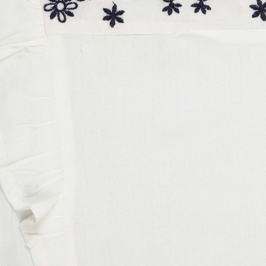 Girls Embellished Sleeveless Blouse, Off White, large image number null