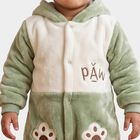 Infants' Olive Green Hooded Embroidered Baba Suit, Olive, small