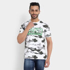 Printed Round Neck T-Shirt, Dark Grey, small image number null
