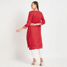 3/4Th Sleeves Straight Kurta, Red, small image number null