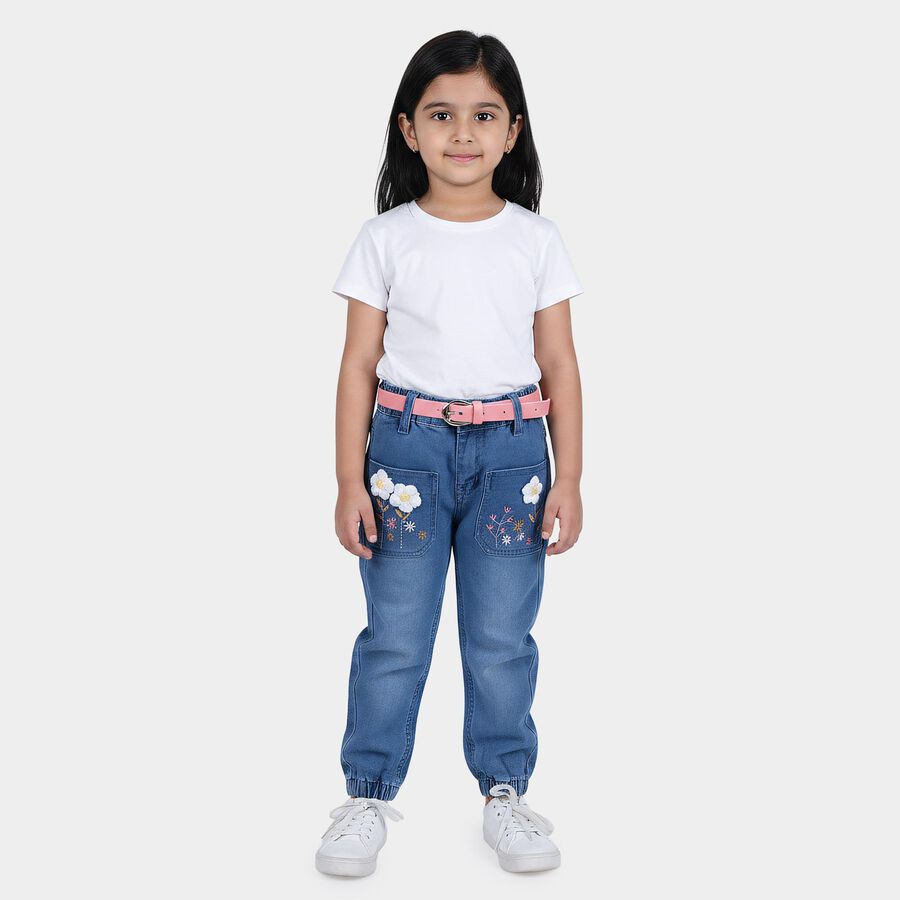 Girls' Jeans, Mid Blue, large