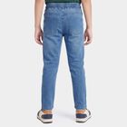Boys Light Blue Drawstring Waist Jeans, मध्यम नीला, small