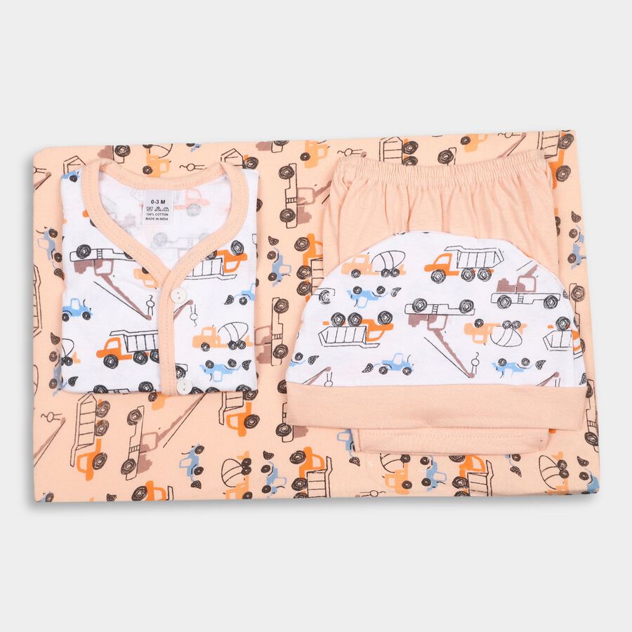 Infants' 100% Cotton Gift Set, Peach, large image number null