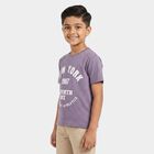 Boys Purple Crew Neck Regular Boys T-Shirt, लाइलेक, small