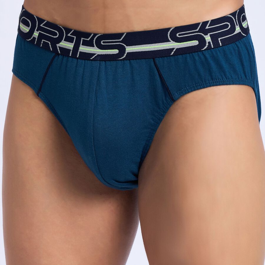 Men's 100% Cotton Briefs, टील ब्लू, large image number null