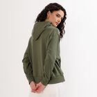 Women's Muted Olive Green Hooded Neck Casual Sweatshirt, ओलिव, small image number null