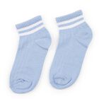 Girls' Light Sky Blue Regular Fit Striped Ankle-Length Socks, हल्का नीला, small image number null