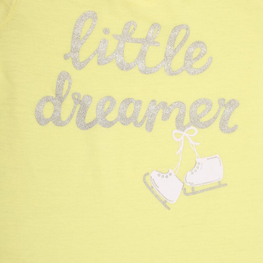 Infants Bright Yellow Cotton Round Neck Casual T-Shirt, Yellow, large image number null