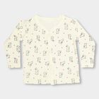 Infants' Soft Yellow Cotton V-Neck Casual T-Shirt, पीला, small image number null