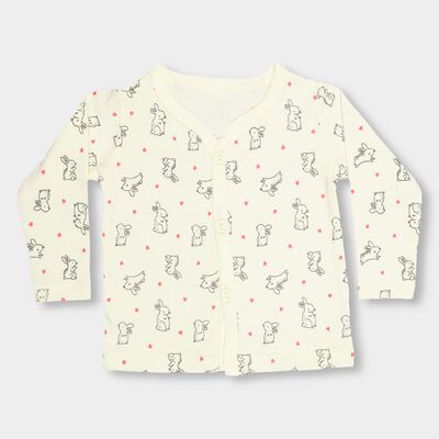 Infants' Soft Yellow Cotton V-Neck Casual T-Shirt