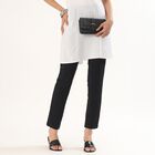 Women's Black Cotton Blend High-Rise Churidar, काला, small