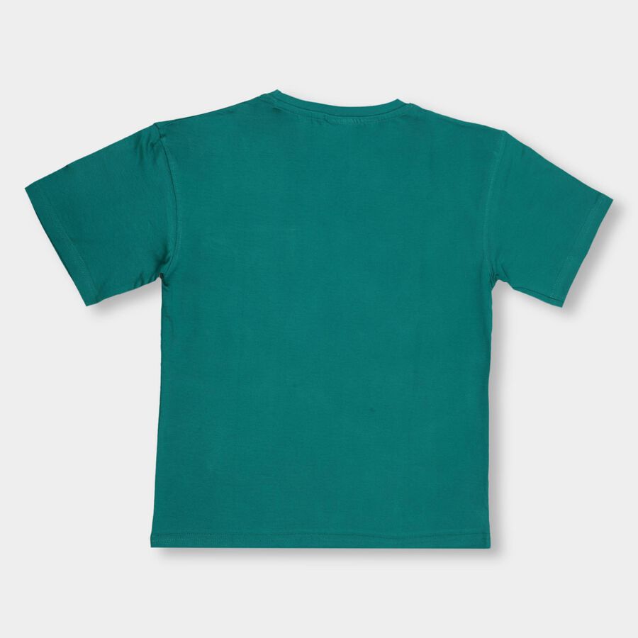 Boys' 100% Cotton Half Sleeves T-Shirt, Dark Green, large image number null