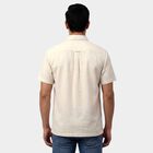 Men's Off-White Cotton Half Sleeve Classic Collar Casual Shirt, Off White, small