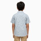 Boys Light Grey Cotton Half Sleeve Cuban Collar Casual Shirt, Light Grey, small image number null