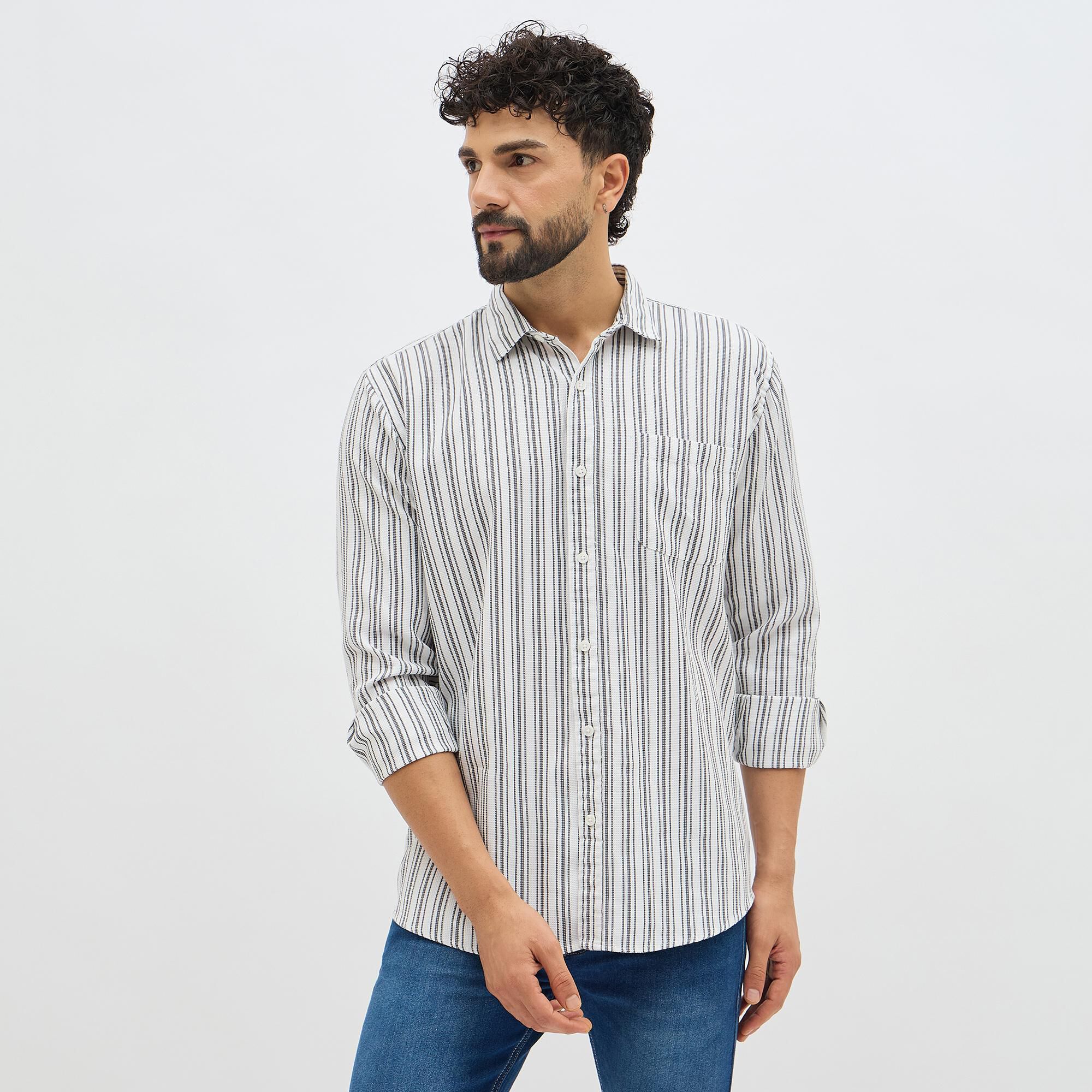 Driftwood Men's Rich Eggshell White Classic Casual Shirt | Vishal