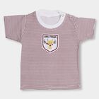 Infant Bright Cherry Red Cotton Round Neck Casual T-Shirt, Red, small