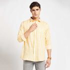 Checks Slim Fit Casual Shirt, Yellow, small image number null