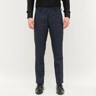 Men's Jet Blue Slim Fit Formal Trousers, Dark Blue, small