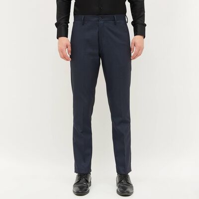 Men's Jet Blue Slim Fit Formal Trousers