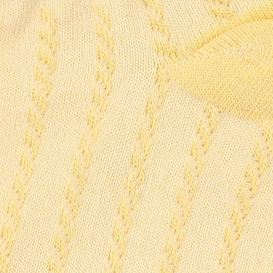 Girls' Light Yellow Regular Fit Textured Ankle-Length Socks, Yellow, large image number null