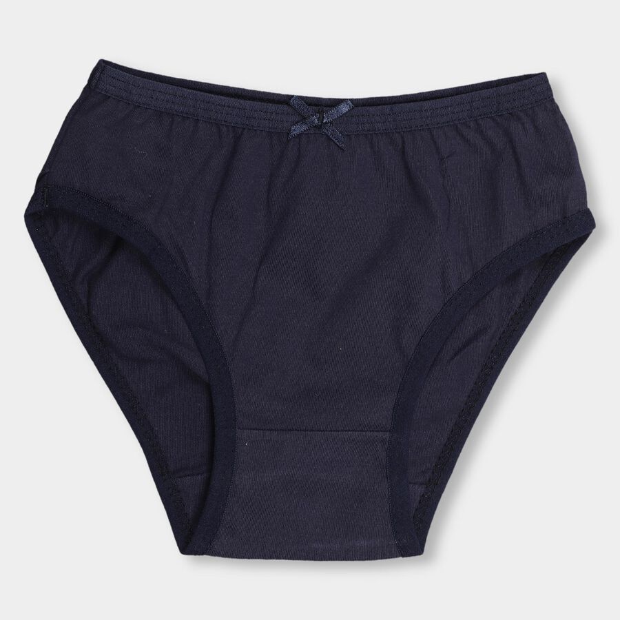 Girls' 100% Cotton V-Cut Panty , Navy Blue, large image number null