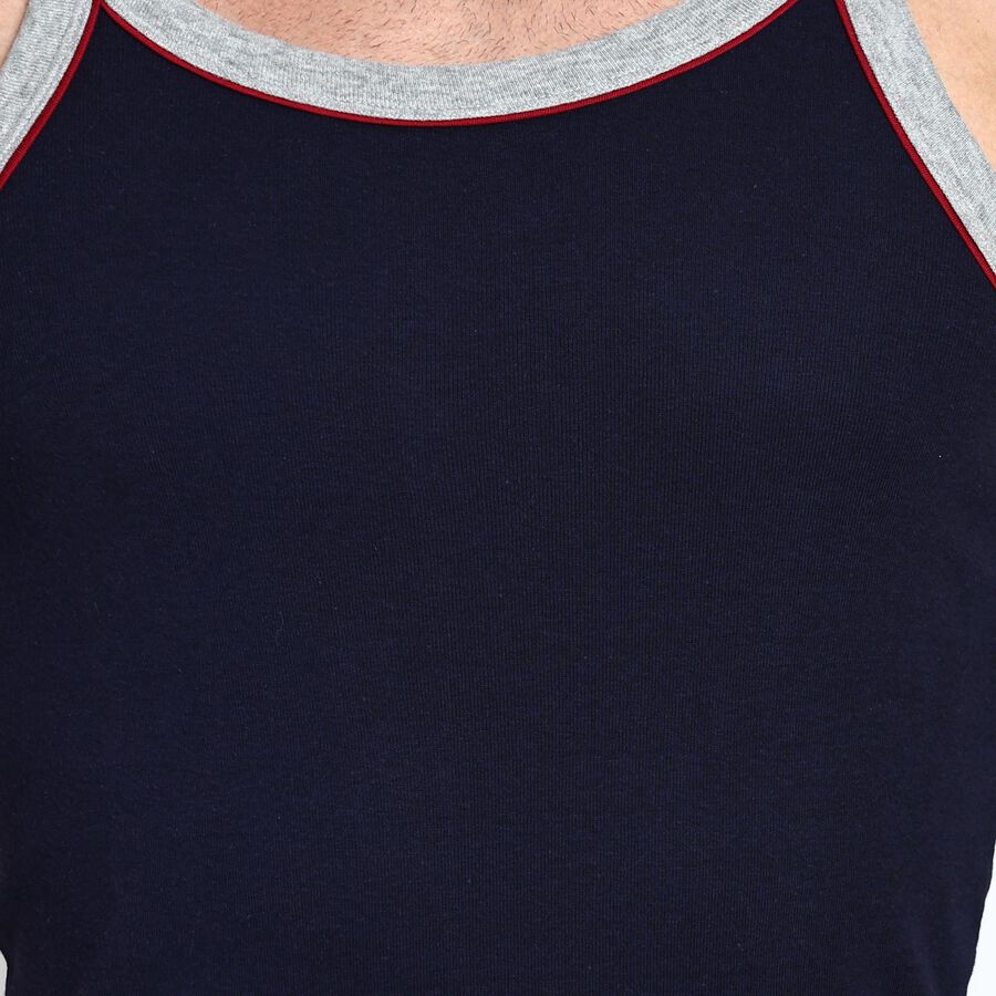 Men's 100% Cotton Gym T-Shirt , Navy Blue, large
