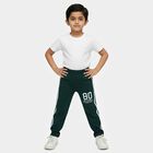 Boys' Dark Green Regular Fit Side Stripe Graphic Print Pyjama, Dark Green, small