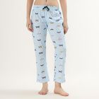 Women's Light Sky Blue Dragonfly Printed Cotton Pyjama, हल्का नीला, small image number null