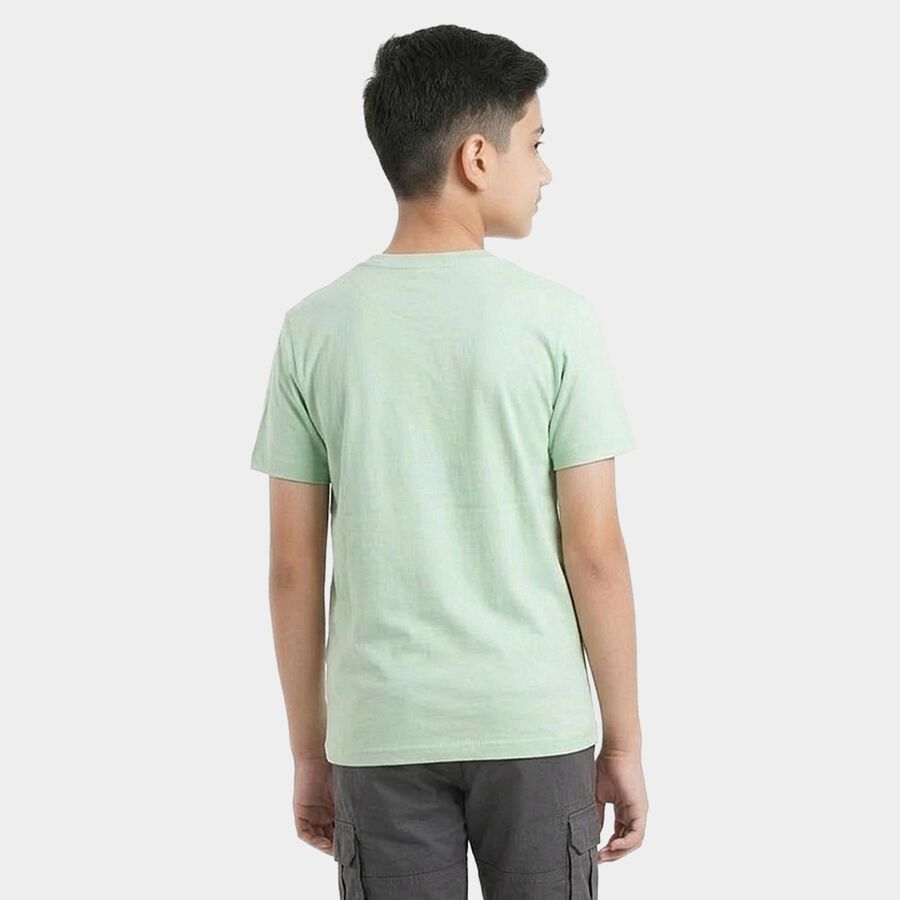 Boys' Half Sleeves T-Shirt, हल्का हरा, large