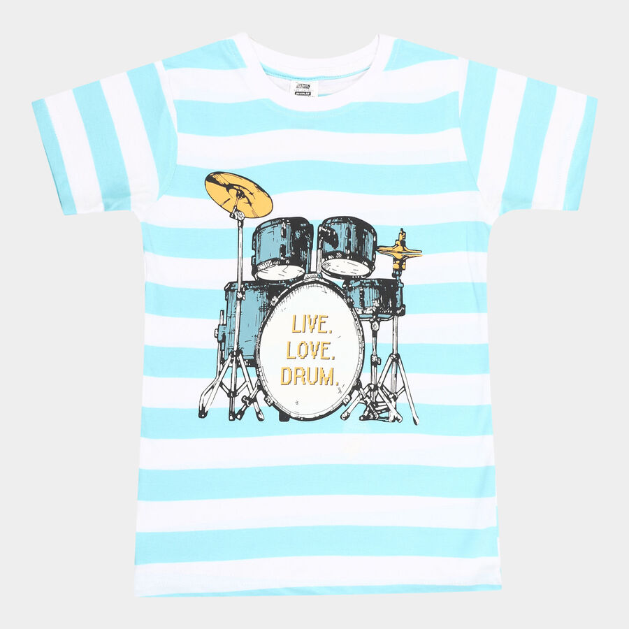 Boys Cotton T-Shirt, Light Blue, large image number null