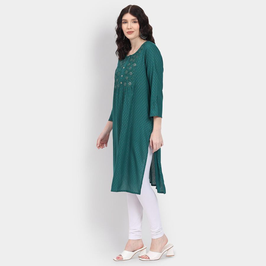 Ladies' Kurta , गहरा हरा, large image number null