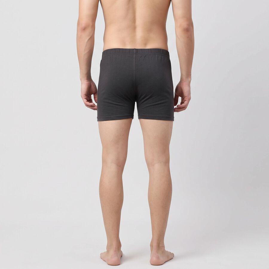 Men's Dark Grey Regular Fit Solid Trunks, गहरा ग्रे, large