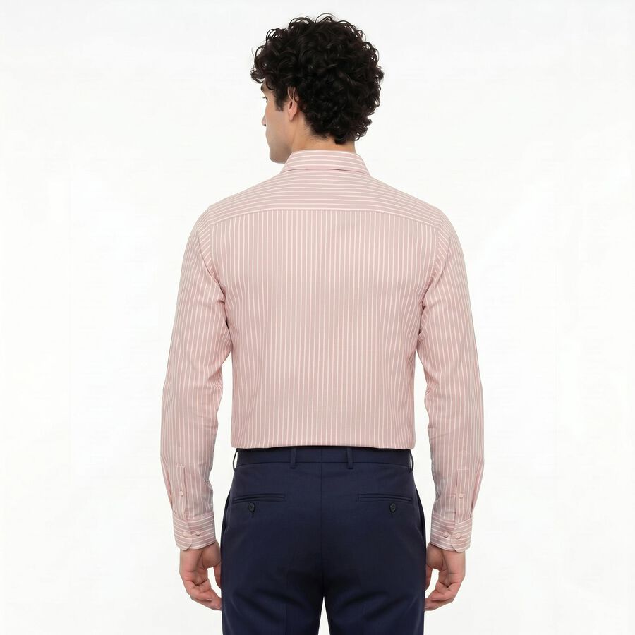 Men's Pink Slim Fit Formal Shirt, हल्का गुलाबी, large