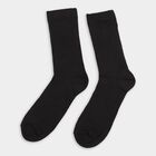 Men's Rich Brown and Jet Black Regular Fit Ribbed Style Pack of 2 Socks, Black, small