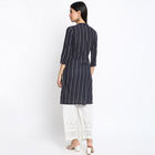Cotton Printed Kurta, Navy Blue, small image number null