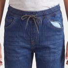 Boys Blue Jogger Fit Washed Jeans, मध्यम नीला, small